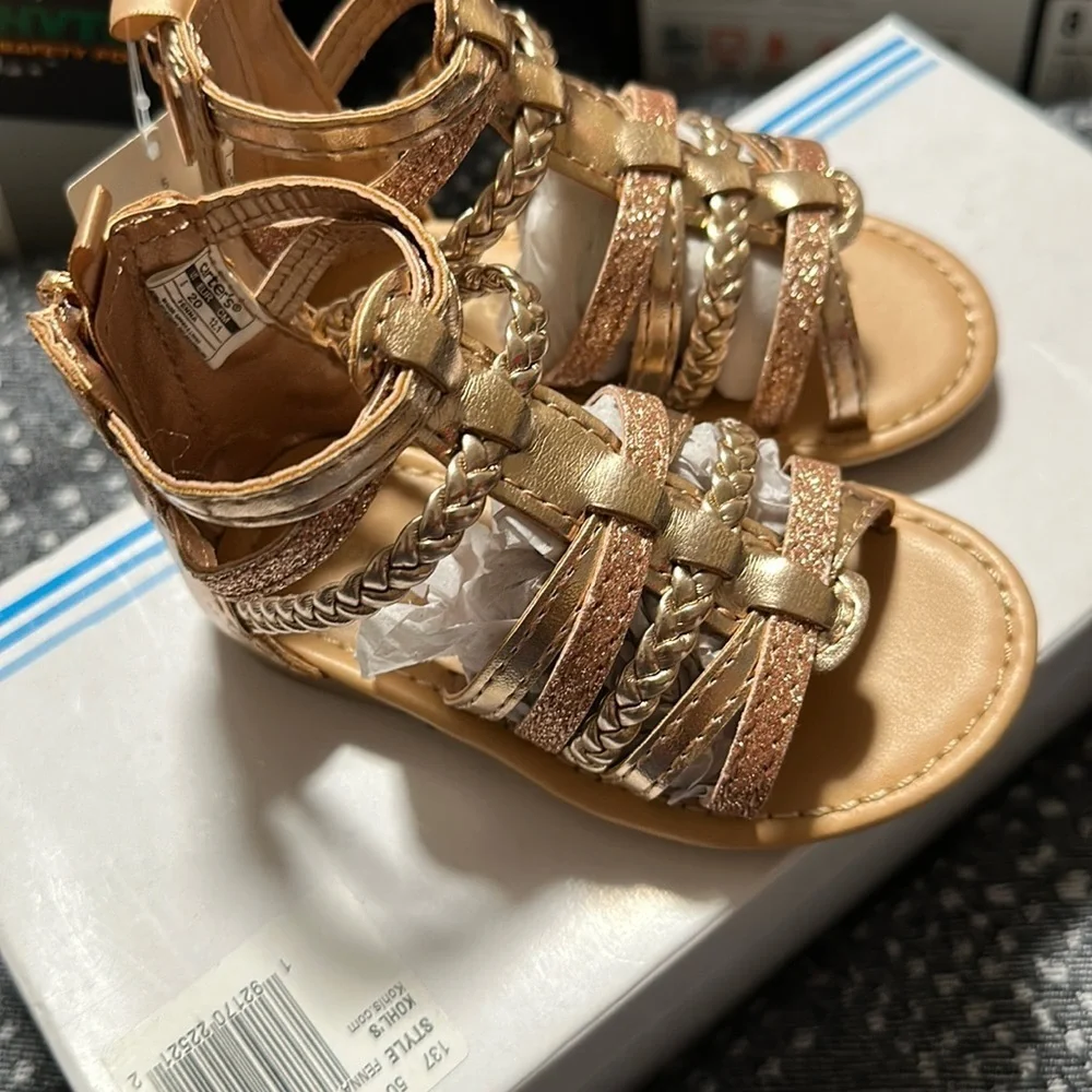 Rose Gold Toddler Sandals Fenna sz 5M New
